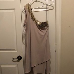 Calvin Klein tan dress